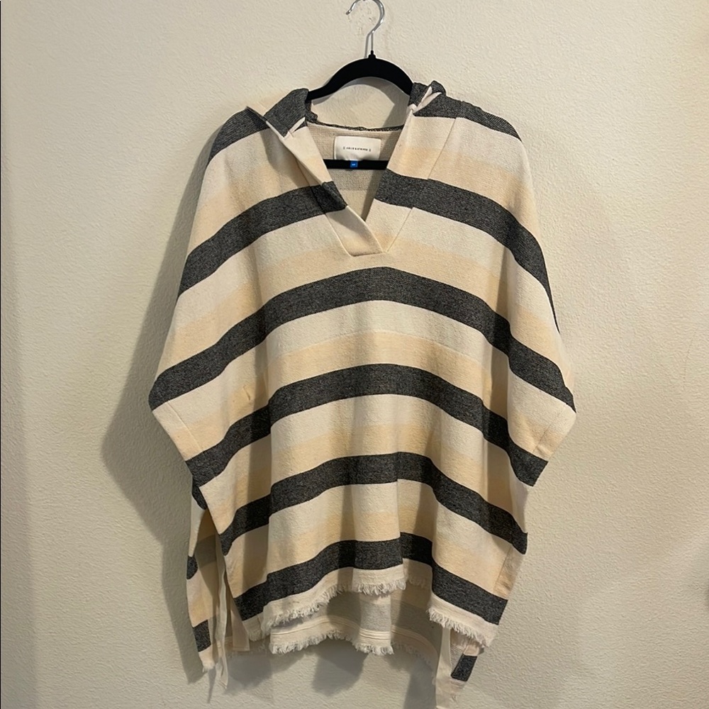 Solid & Striped Hooded Poncho